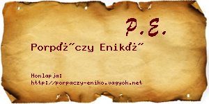 Porpáczy Enikő névjegykártya