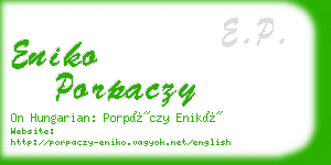 eniko porpaczy business card